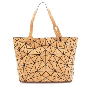 Cork Shoulder Bag Tote women handbags purse geometric Eco friendly gift vegan - Picture 1 of 7