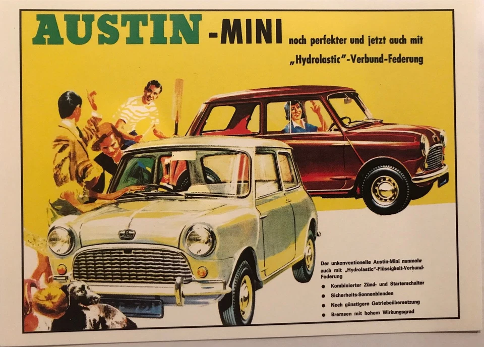 Mini cartão postal alemão/texto Austin 1º pôster de carro no eBay! Own It!! - Imagem 1 de 1
