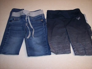 2 prs Girls JUSTICE bottoms. Leggings 6/7 and jeans sz. 7 - Picture 1 of 9