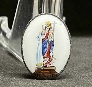 Portugal Vintage Schönheit Unsere Liebe Frau von Gnade emaillierte Medaille ideal zum Abfüllen - Bild 1 von 8