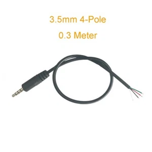 Cable auxiliar de audio estéreo de 4 polos de 30 cm 10 piezas enchufe de 3,5 mm cable de 4 pines hágalo usted mismo cable coleta - Imagen 1 de 2