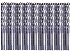 Juego de 30 brocas de albañilería punta de carburo grifo medio vástago plano taladro hormigón - Imagen 1 de 11