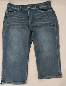 Code Bleu Capri Jeans Women's 16/32 ANDREA Blue Denim Embellished Pockets - Picture 1 of 13