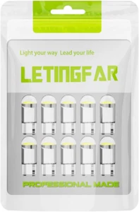 TORYOR 194 LED Light Bulb White 6000K Pack of 10, 168 2825 W5W T10 Wedge COB LED - Picture 1 of 12