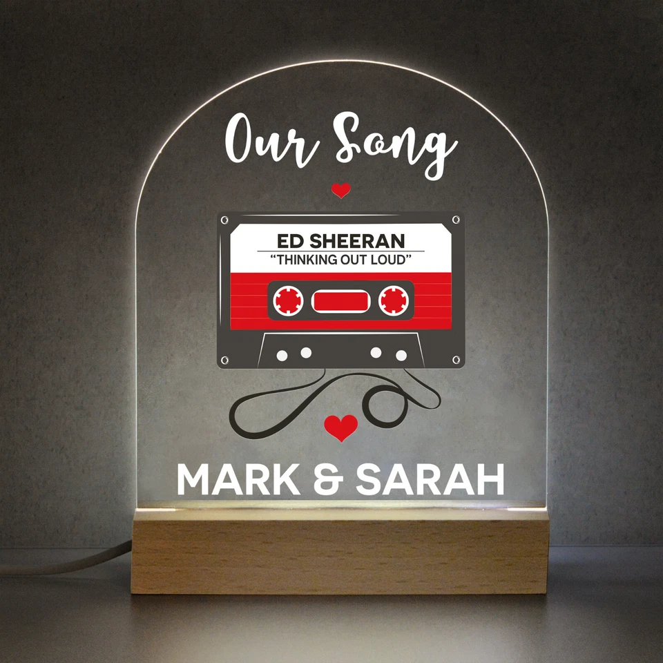 BEECREATIVE GIFTS Anniversary Gift Him Boyfriend Her Girlfriend First Dance Our Song Light Sign