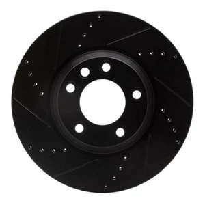 Brake Rotor Drilled And Slotted Black Disc 633-74048R - Foto 1 di 4