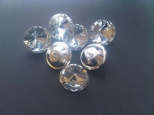 50 x 25mm Diamante/Diamond/Crystal Clear Upholstery Headboard Buttons free post - Picture 1 of 2