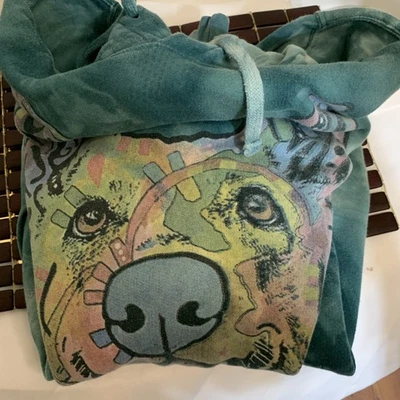 Sudadera con Capucha The Mountain Mans Beat Friend Perro Verde Tie Dye Talla L Foto 1 de 4