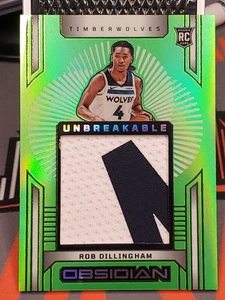 2024-25 Panini Obsidian Rob Dillingham Rookie Green Unbreakable Patch 15/25 - Picture 1 of 8