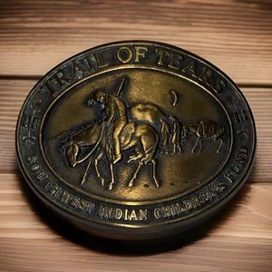 Trail Of Tears Belt Buckle Southwest Indian Children’s Fund Vintage 1980s - Picture 1 of 3
