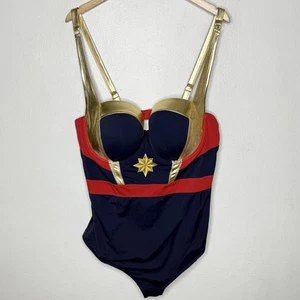 New Torrid Her Universe Captain Marvel Wireless One Piece Swimsuit Women’s 3X - Picture 1 of 10