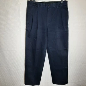 Brooks Brothers 346 Elliot W32 L32 Navy Advantage Chino Pants Men Pleated Cotton - Picture 1 of 5