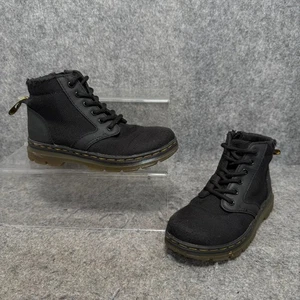Dr. Martens Boots Kids Size UK 10.5 Black Air Wair Bonny J Canvas Ankle Zip Work - Picture 1 of 12