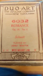 DUO-ART THE AEOLIAN COMPANY NEW YORK PLAYER PIANO ROLL 6032 ROMANCE OP.38 NO.2 - Picture 1 of 5