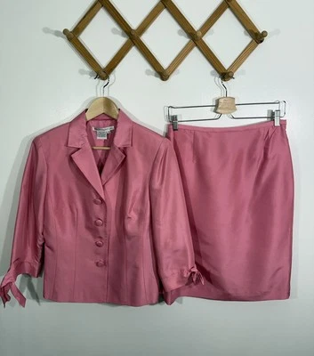 Conjunto Traje Seda Maggy London Rosa Pastel 8 Nuevo Foto 1 de 4