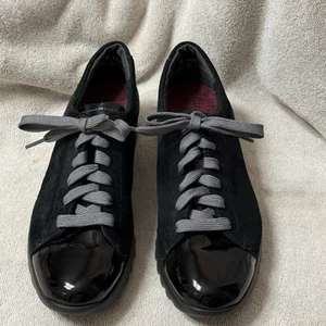 Munro Black Patent Leather Canvas Shoes Women’s Size 8N - Picture 1 of 5