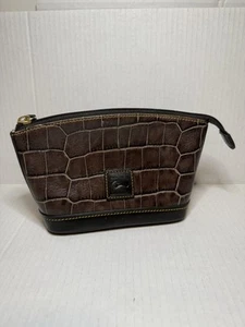 Dooney and Bourke Brown Crocodile Cosmetic Bag - Picture 1 of 6