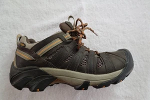 Dark Brown Leather & Keen Voyageur Hiking Sneakers Man's 9.5 - Picture 1 of 7