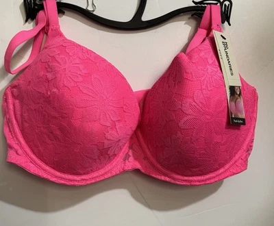 Sujetador rosa push up de encaje para mujer talla 34DD No Boundaries  Foto 1 de 4