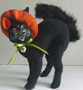 Annalee Halloween schwarze Katze im Hexenhut Hokuspokus Wohndeko 2007 gruselig - Bild 1 von 11