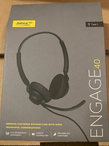 Jabra Engage 40 - USB-C UC Stereo Wired Headset (NEW) - Picture 1 of 1