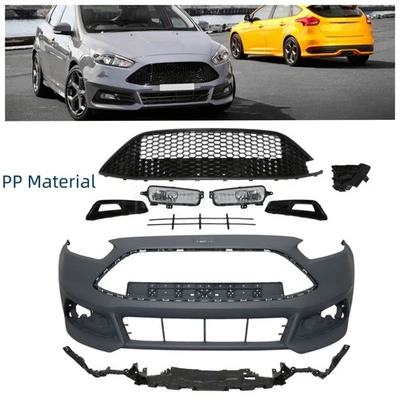 Front Bumper Cover W/Fog Light Grille Grill For Ford Focus ST 2015-2018 Foto 1 de 4