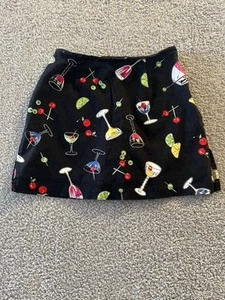 Falda corta vintage de Martini/cóctel negra y colorida de los años 90, talla 8 - Imagen 1 de 5