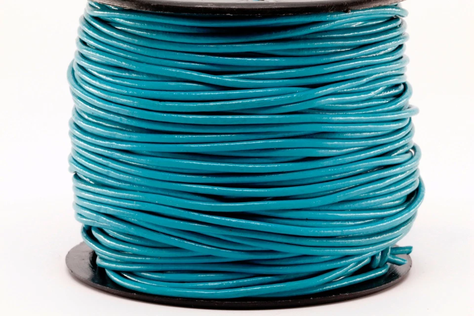 Cordón de cuero redondo genuino 1,5 mm 1/16" hágalo usted mismo suministros para hacer artesanía - Elige el color Foto 1 de 1
