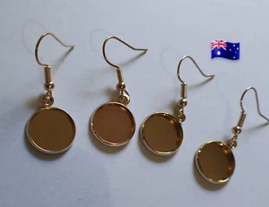 12mm Cabochon Hook Earring Settings Gold 10pcs - Bild 1 von 1