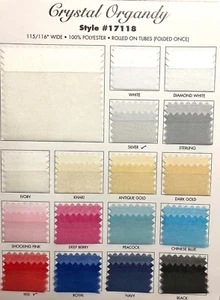 CRYSTAL ORGANZA /ORGANDY 115/116 " SHEER FABRIC ..100 % POLY. choice of color - Picture 1 of 12