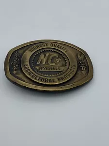 NC+ Hybrids Agricultural Brass Belt Buckle Vintage 1986 S&S Buckle Co Limited Ed - Picture 1 of 4