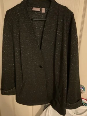 Blazer Chicos Elástico Manga Redonda Talla 3 Negro/Plateado Carrera Oficina Foto 1 de 4