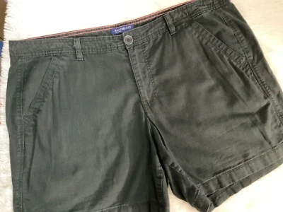 Shorts de praia feminino Bandolino tamanho 16 mistura de linho preppy - Imagem 1 de 4