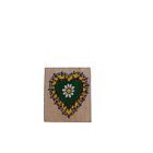 Embellished Heart Daisy Wood & Rubber Stamp -Vintage -Mounted **INK STAINING**