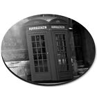 Round Mouse Mat (bw) - British Red Box England London  #36489
