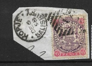 RHODESIA, MATASELLOS, KOPJE SALISBURY.S/C, FECHA 6 DE DICIEMBRE 98 PIEZA DE PRUEBA, I DIAMANTE - Imagen 1 de 1