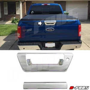 Fit Ford 2015 16 2017 F-150 Chrome Tailgate Handle Cover W/O Cam W/ LAMP HOLE - Picture 1 of 2