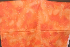 72"L x 44"W Fossil Fern by Benartex Bright Orange Leaf Print Batik Look - Picture 1 of 10