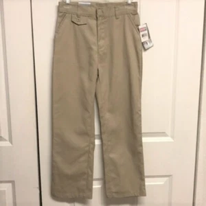 Genuine School Uniform Tan Cotton Blend Khakis Pants Boy Size 12 Beige NWT - Picture 1 of 4