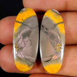 25.90Cts. Natural BumbleBee Jasper Matched Pair Oval Cabochon Loose Gemstone - Picture 1 of 3