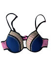 Victoria's Secret le fabuleux haut de bikini 34B crochet rembourré multicolore push-up