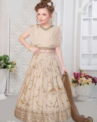 Vestidos para niños Boda Fiesta Ropa Vestido Bebé Niño Niña Lengha Choli Listo para usar Foto 1 de 4