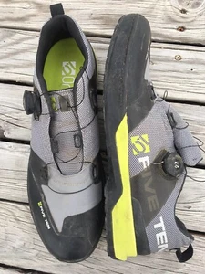 Five Ten 5 10 BOA Mountain Bike MTB Shoes Clipless Black Green Size 12 Mens - Picture 1 of 17