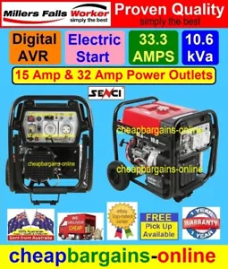 10.6kVa PETROL GENERATOR 8.5kW GENERATOR ELECTRIC START RCD 15 & 32 AMP OUTLETS - Picture 1 of 12