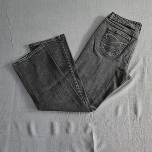 Chicos Platinum Black Straight Leg Denim Jeans Womens Sz 1.5 Reg - Picture 1 of 10