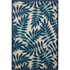 Nourison Aloha Indoor/Outdoor Navy 3'6" x 5'6" Area Rug, Easy Cleaning, Non S... - Picture 1 of 10