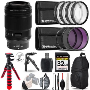 Nikon Z MC 105mm VR S Macro Lens +MACRO, UV-CPL-FLD Filter - 32GB Accessory Kit - Picture 1 of 7