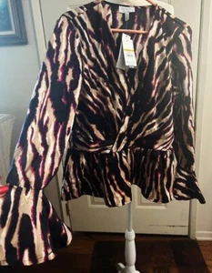 Sofia Jeans Damen Bluse rot/schwarz Large Neu mit Etikett - Bild 1 von 4