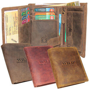 Men's Vintage Wallet Purse Big Wallet Buffalo Leather Suede Tall 9806N