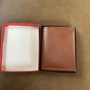 Guante Cartera de Cuero de Vaca Para Hombres Doble Plegable Multi Tarjeta de Crédito ID Licencia Delgada Nueva Marrón - Imagen 1 de 5